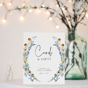 Rustic Blue Wildflowers & Daisies Shower Gifts Foam Board