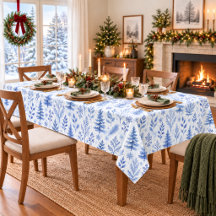 Rustic Blue Winter Botanical Woodland 