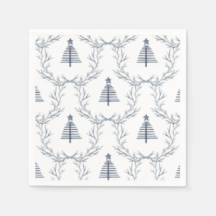 Rustic Blue Winter forest Nordic Scandi Christmas Napkins