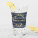 Rustic Blue Wood | Bachelor Weekend Monogram  Glass<br><div class="desc">Rustic Blue Wood | Bachelor Weekend Monogram Glass These rustic blue glass tumblers are the perfect keepsakes for your groomsmen to remember your special bachelor party. Cheers to a fun and memorable weekend party! Add your custom wording to this design by using the "Edit this design template" boxes on the...</div>