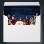 Rustic Blue Wood Burgundy Floral Invitation Envelope<br><div class="desc">Rustic Blue Wood and Watercolor Burgundy Floral Invitation Envelope</div>