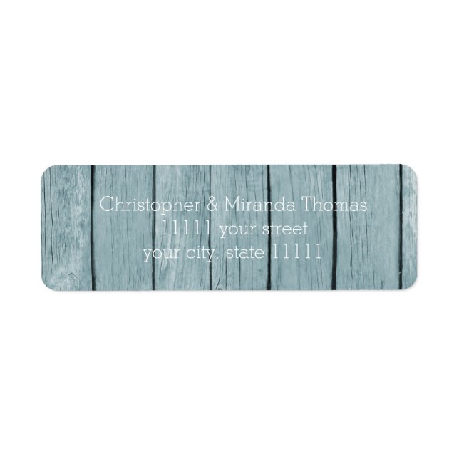 Rustic Blue Wood Label (Front)