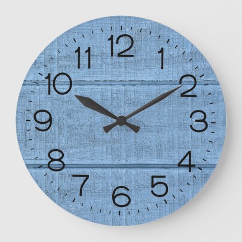 Rustic Blue Wood Large Clock