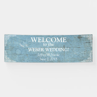 Rustic Blue Wood Wedding with Flourish Banner