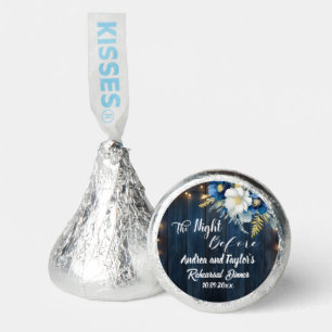 Rustic Blue Wood White Floral Wedding   Hershey®'s Kisses®