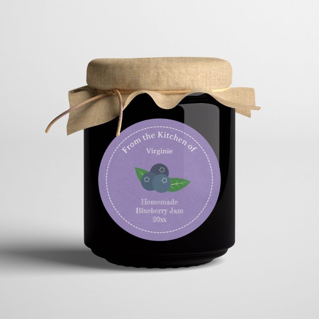 Rustic Blueberry Jam Label Sticker (Rustic Blueberry Jam Label Sticker)