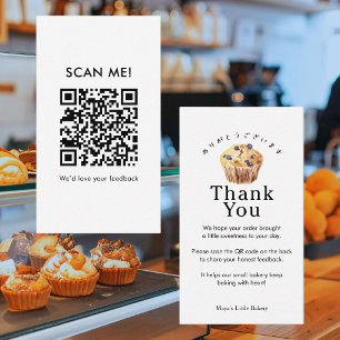 Rustic Blueberry Muffin Leave a Review QR Code Business Card
