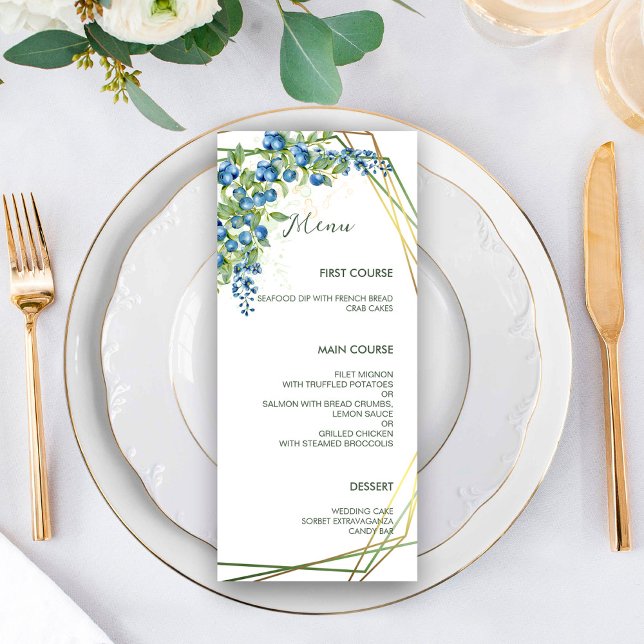 Rustic Blueberry Wedding Menu (Creator Uploaded)