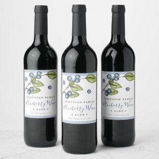 Rustic Blueberry Wine Label