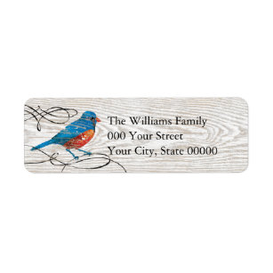 Rustic Bluebird Return Address Label