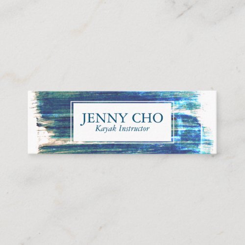 Rustic Blues paint stripe hand painted Mini Business Card