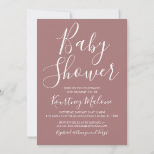 Rustic Blush Baby Shower Photo Invitation