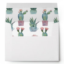 Rustic Blush Cacti Botanical Nature Desert Wedding Envelope