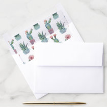 Rustic Blush Cacti Botanical Nature Desert Wedding Envelope Liner