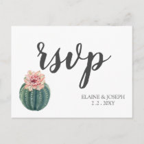 Rustic Blush Cacti Botanical Nature Desert Wedding Invitation Postcard