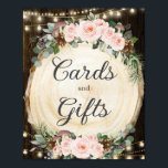 Rustic Blush Floral Enchanted Forest Cards & Gifts Poster<br><div class="desc">Rustic enchanted forest woodland blush floral sign.  Matching items available in store!  (c) The Happy Cat Studio</div>