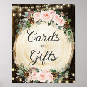 Rustic Blush Floral Enchanted Forest Cards & Gifts Poster