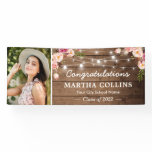 Rustic Blush Floral Grad Photo Graduation Party Banner Rustic Blush Floral Grad Photo Graduation Party Banner