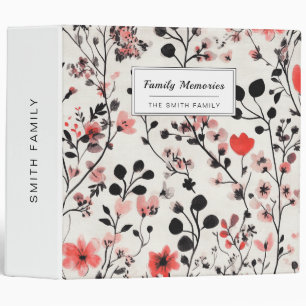 Rustic Blush Floral Linen Pattern (10) 3 Ring Binder