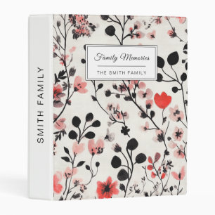 Rustic Blush Floral Linen Pattern (10) Mini Binder