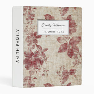Rustic Blush Floral Linen Pattern (1) Mini Binder