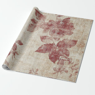 Rustic Blush Floral Linen Pattern (1) Wrapping Paper