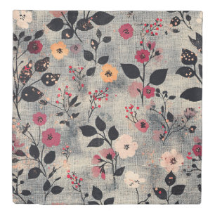 Rustic Blush Floral Linen Pattern (3) Duvet Cover