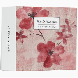 Rustic Blush Floral Linen Pattern (5) 3 Ring Binder
