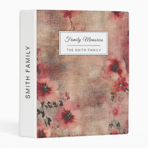 Rustic Blush Floral Linen Pattern (6) Mini Binder