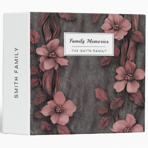 Rustic Blush Floral Linen Pattern (8) 3 Ring Binder