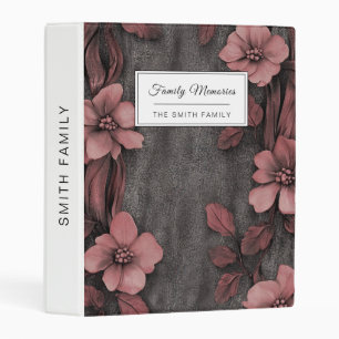 Rustic Blush Floral Linen Pattern (8) Mini Binder