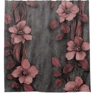 Rustic Blush Floral Linen Pattern (8) Shower Curtain