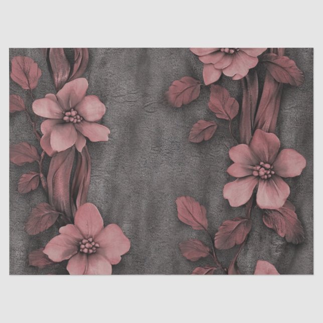 Rustic Blush Floral Linen Pattern (8) Tissue Paper (Front)