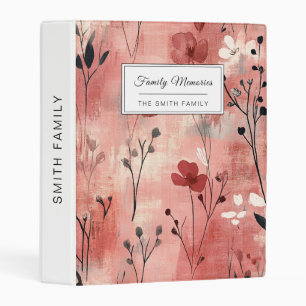 Rustic Blush Floral Linen Pattern (9) Mini Binder