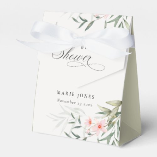 Rustic Blush Greenery Floral Bunch Bridal Shower Favor Boxes