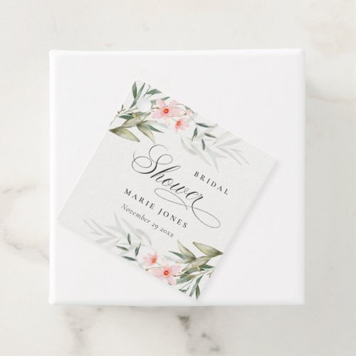 Rustic Blush Greenery Floral Bunch Bridal Shower Favor Tags