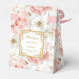 Rustic Blush Ivory Gold Wedding Thank You Favor Boxes