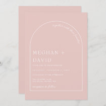 Rustic Blush Modern Arch Wedding  Invitation