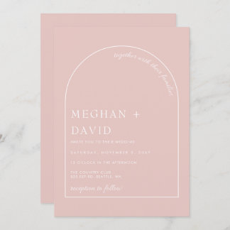 Rustic Blush Modern Arch Wedding Invitation