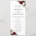 Rustic Blush Pink Burgundy Floral Wedding Program<br><div class="desc">Designed to co-ordinate with our Rustic Blush wedding collection, this elegant wedding program features a beautiful watercolor burgundy, blush pink roses, peonies, stocks and greenery arrangement. Personalize it with your wedding details easily and quickly, simply press the customise it button to further re-arrange and format the style and placement of...</div>