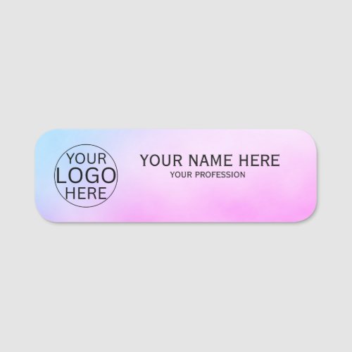 Rustic Blush Pink Custom Logo Employee  Name Tag