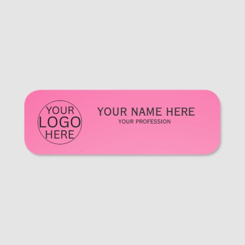 Rustic Blush Pink Custom Logo Employee  Name Tag