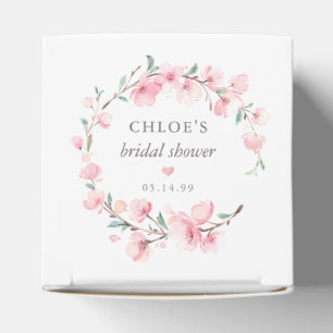 Rustic Blush Pink Floral Bridal Shower Favor Boxes