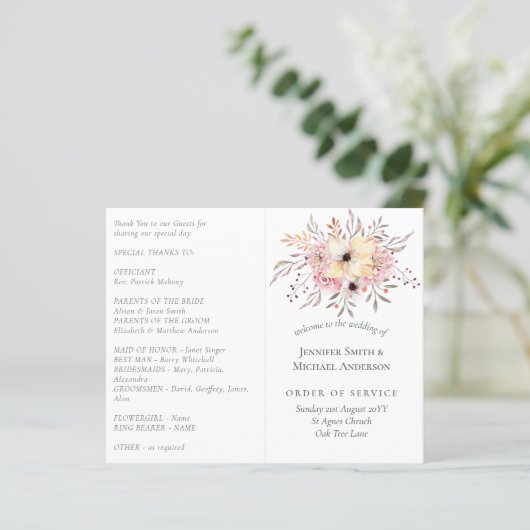 Rustic Blush Pink Floral Sage Wedding (Standing Front)