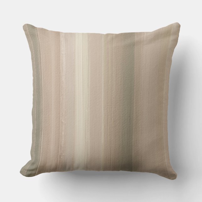 Rustic Blush Pink Gray Mauve Abstract Stripe Throw Pillow (Front)