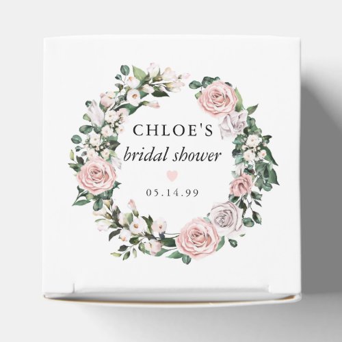 Rustic Blush Pink Rose Floral Bridal Shower Favor Boxes