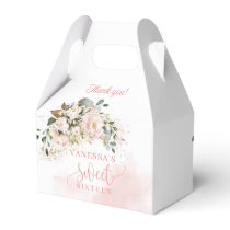 Rustic blush pink roses eucalyptus 16th birthday favor boxes