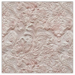 Rustic blush pink tooled leather fabric