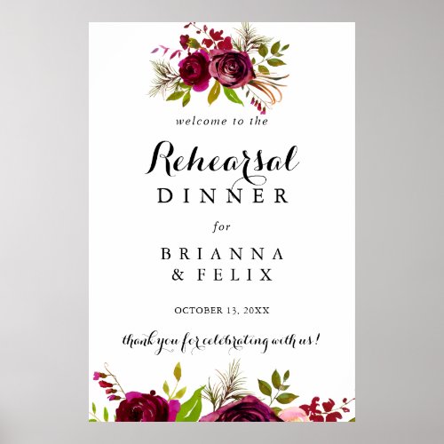 Rustic Blush Rehearsal Dinner Welcome Sign