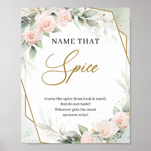 Rustic blush roses eucalyptus Name that Spice game Poster